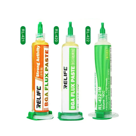 Strong activity Halogen free Relife BGA Flux Paste 10CC RL-420 RL-421 RL-422 Soldering Paste Flux BGA SMD PGA PCB Repair Flux