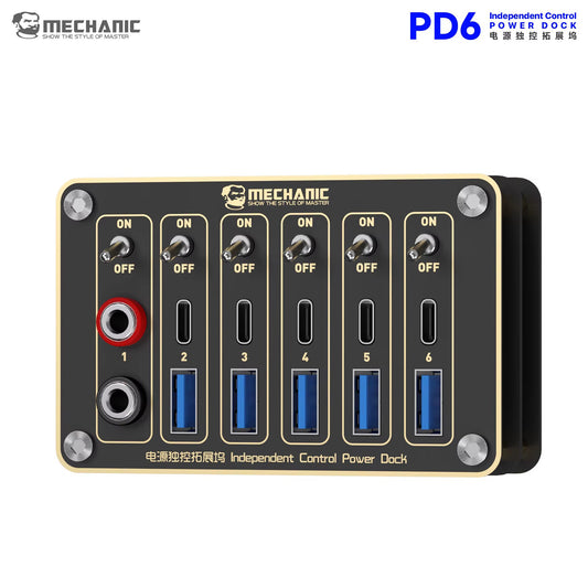 MECHANIC PD6 Independent Control Power Multi‑Port Expansion Hub