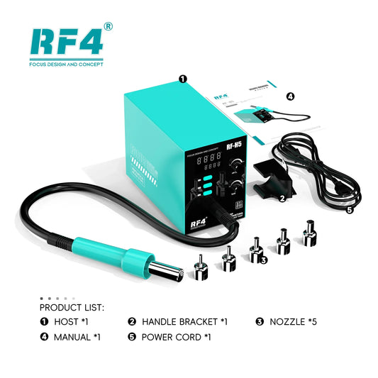 RF4 RF-H5 800W Hot Air Gun BGA Rework Solder Station
