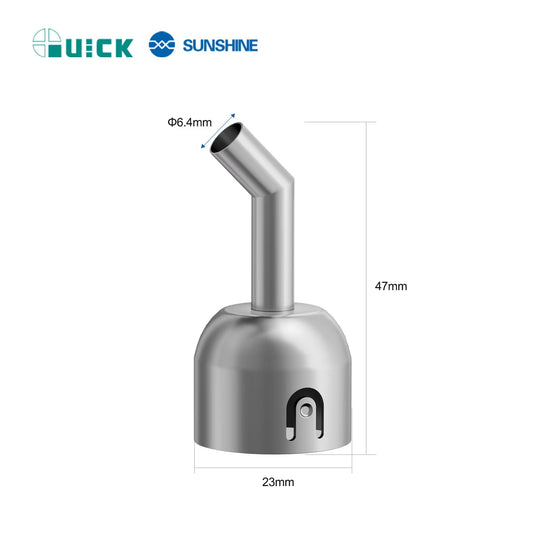 QUICK M7 M9 Bent Hot Air Nozzle Steel Curved Air Nozzle 6.4/8.4/10mm