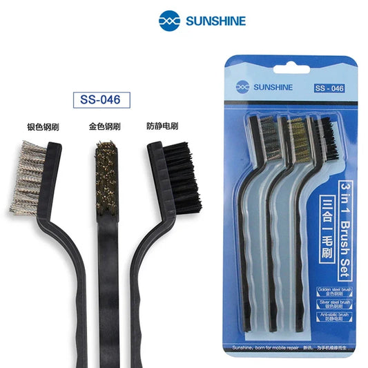 SUNSHINE SS-0463-in-1 IC Mobile Phone Repair and Cleaning Brush, Anti-static Steel Brush, Fine and Soft Brush, Cleaning Tool