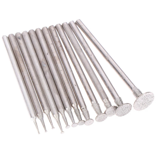 10Pcs 2.35 Shank Diamond Grinding Burr Needle