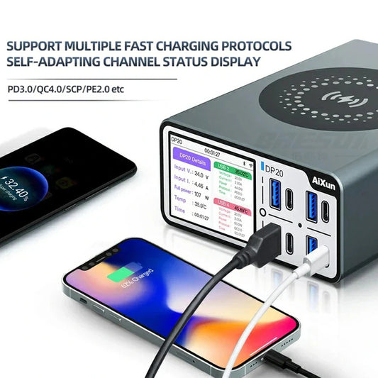 AiXun DP20 تشغيل الشاحن السريع لسطح المكتب الذكي
