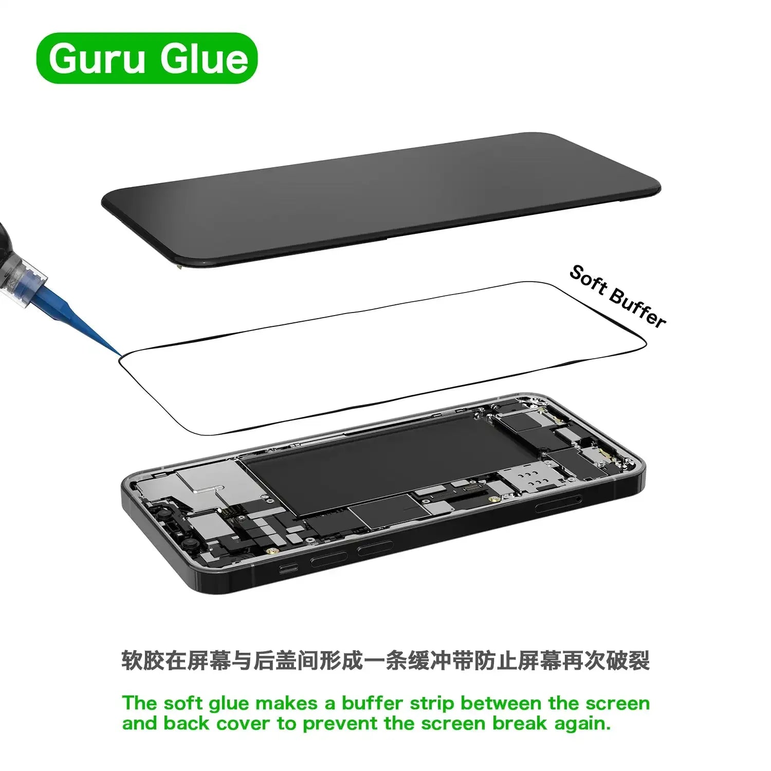 2UUL Guru GlueSoft Buffer Adhesive (Black/White)