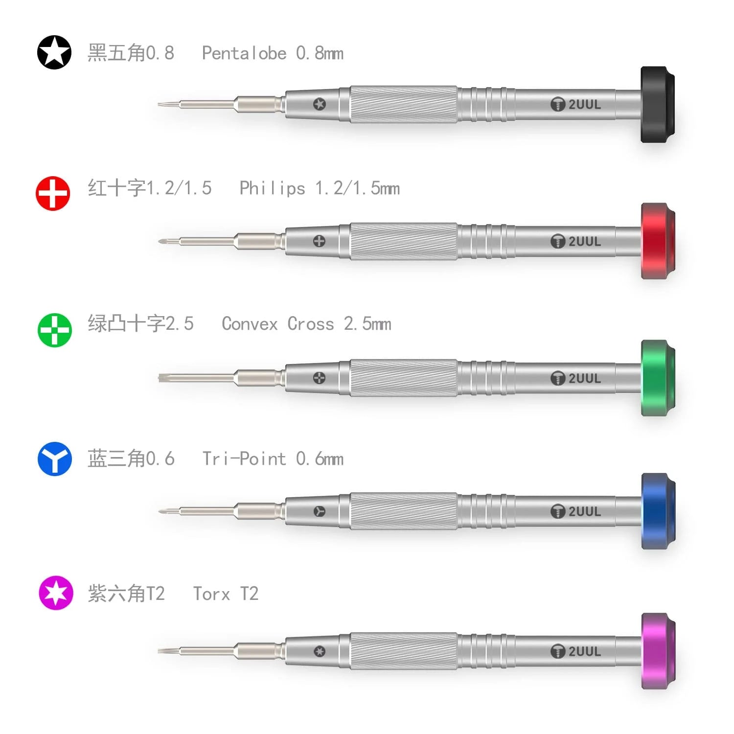 2UUL Everyday Precise Repair Bolt Driver Screwdriver tools