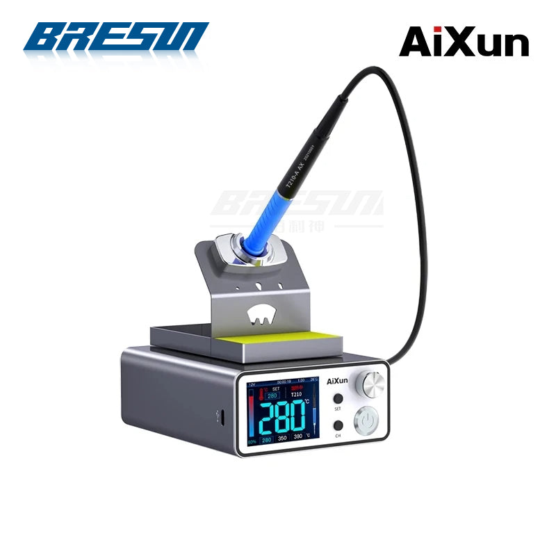 AiXun T3AS & T3BS Solda inteligente com ferro de solda elétrico T115/T210/T245