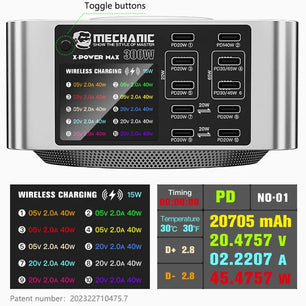 MECHANIC X-Power MAX 300W Wireless Smart Charger QC PD