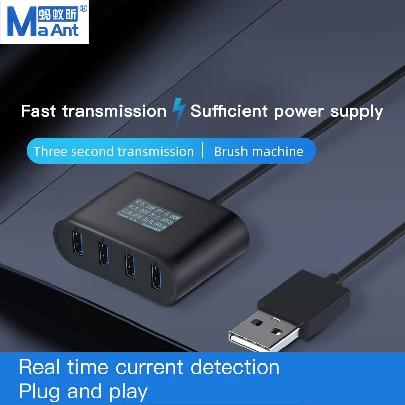 MaAnt Multi-function 4-Port USB Hub Current Detector