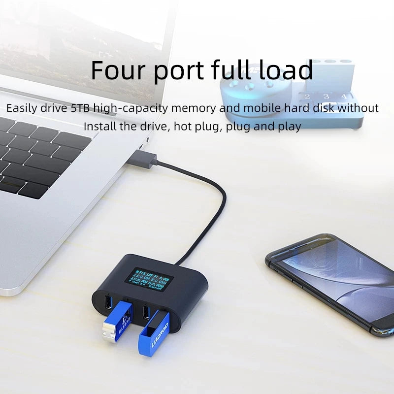 MaAnt Multi-function 4-Port USB Hub Current Detector