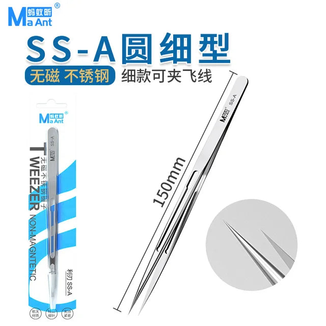 MaAnt Non-magnetic stainless steel tweezers