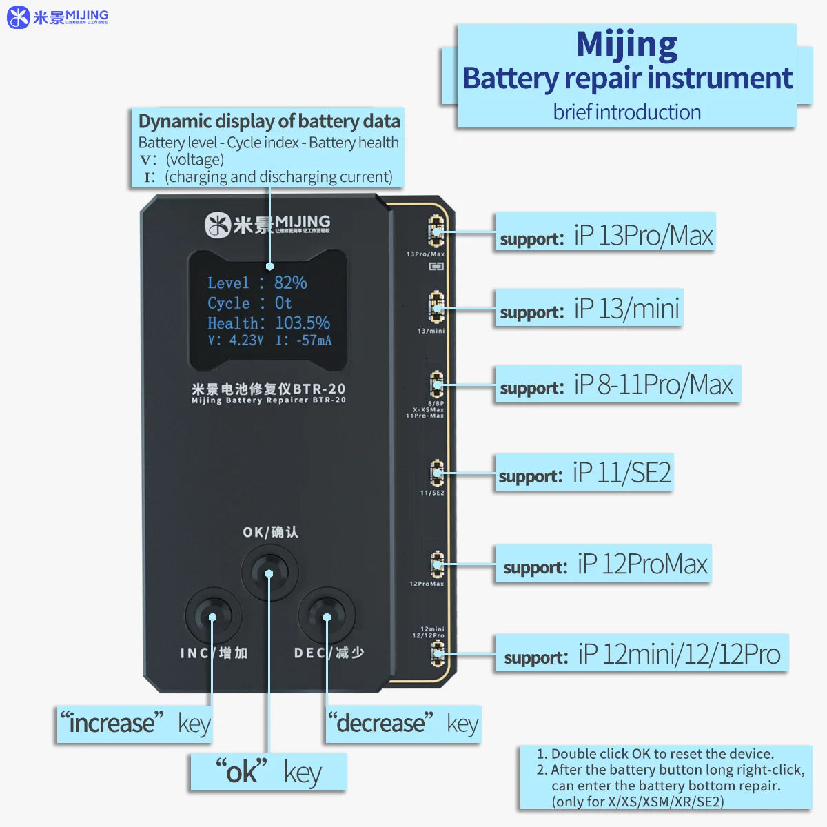 Mijing Battery Repair Flex Cable For iPhone 11-13 Pro Max Mini  Programmer