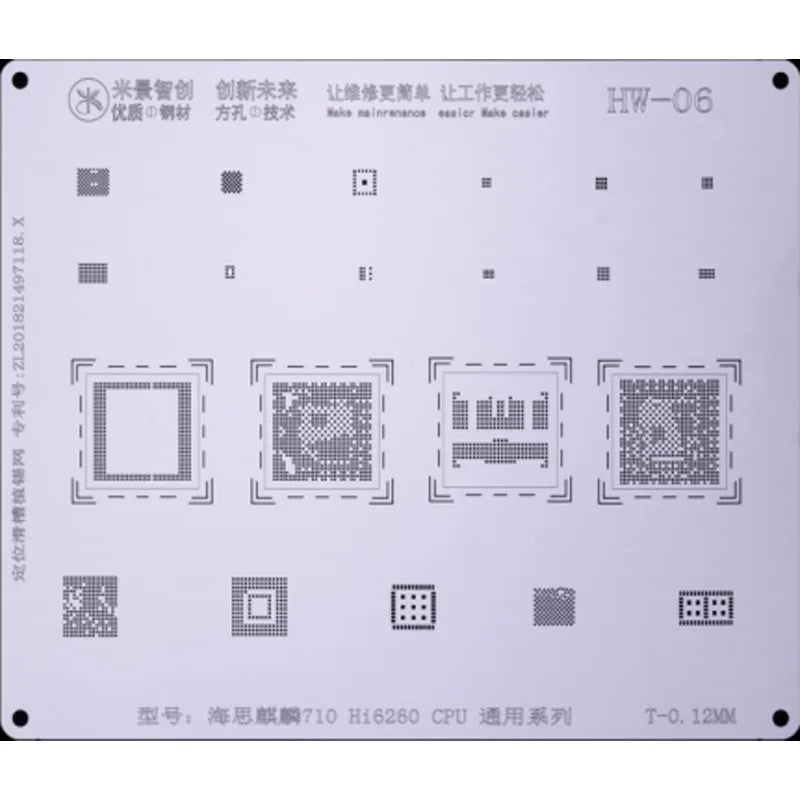 Mijing HW1-13 Reballing Stencil Template For huawei