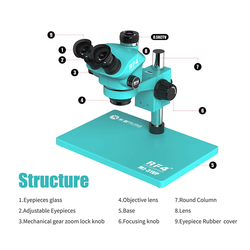 Mijing New Trinocular Microscope RF4 & MJ-31VP