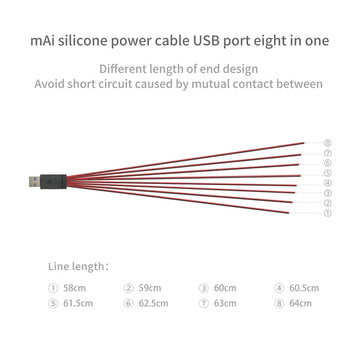 1to8 Silicone cable