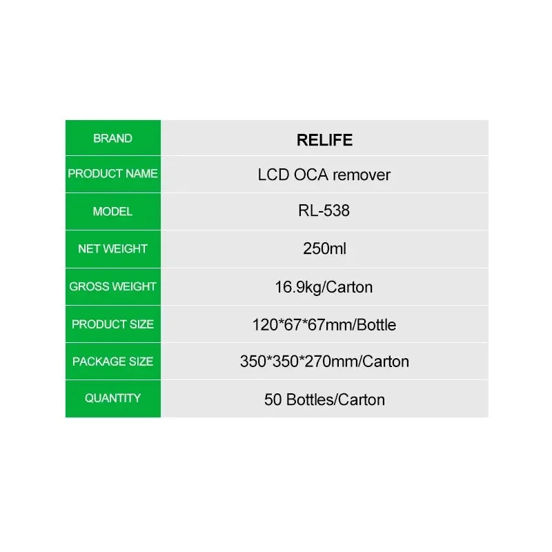 RELIFE 8333 250ML LCD Screen OCA Removing Liquids