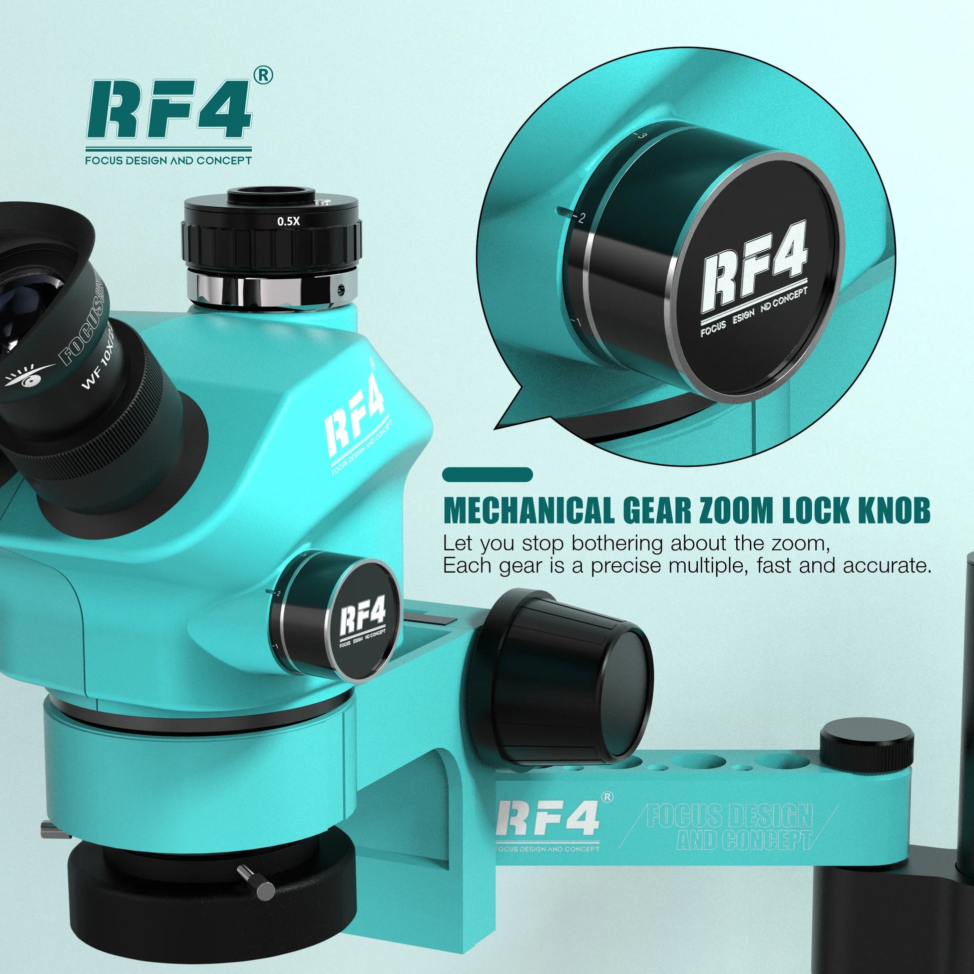 RF4 Microscope RF-7050PRO 360 ° Rotation Adjustable