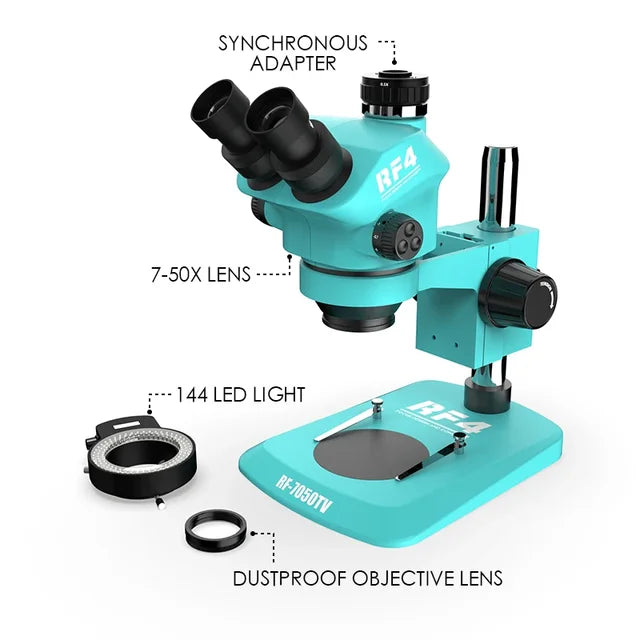 RF7050TV 7-50X Continuous Zoom Triocular microscope