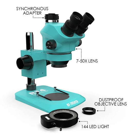 RF7050TV 7-50X Continuous Zoom Triocular microscope