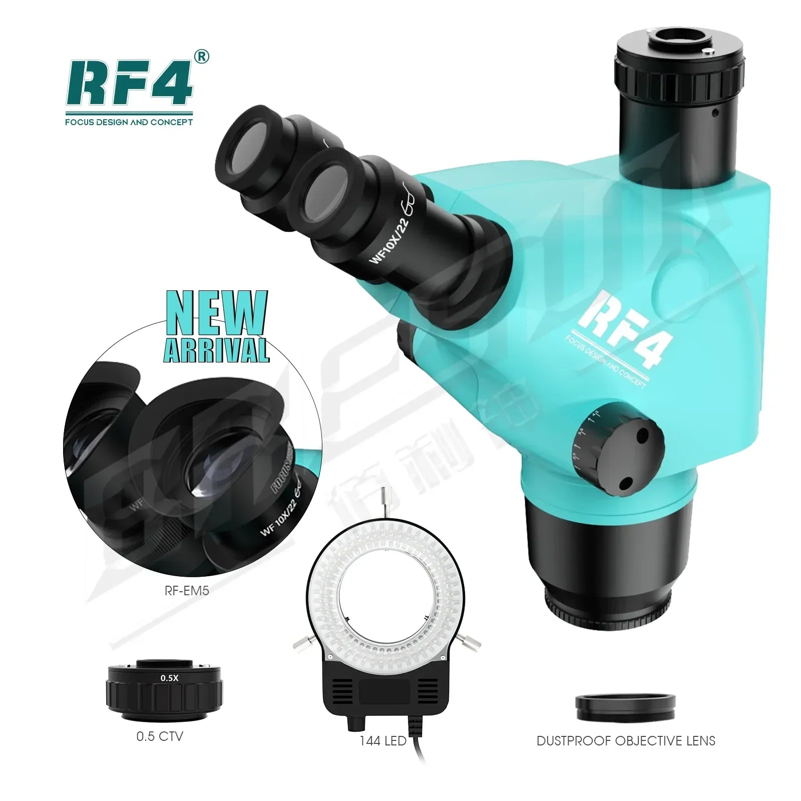 RF4 6.5-65X Triocular Synchronous Zoom Lens