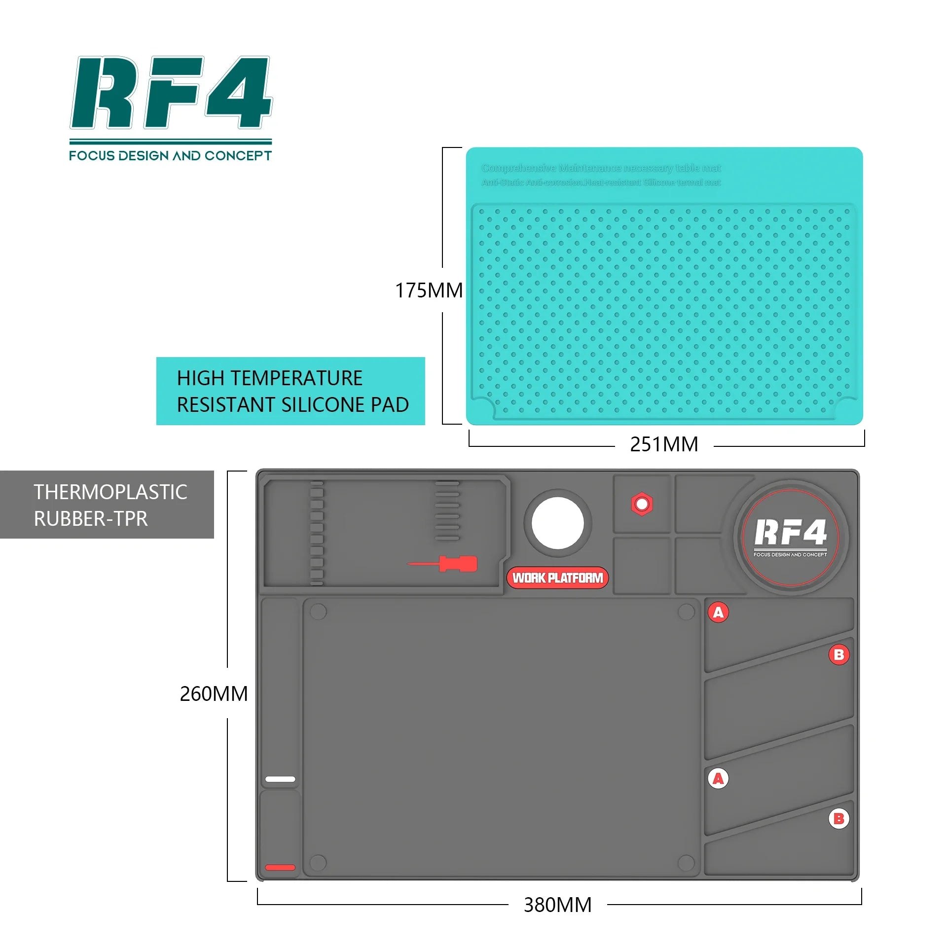 RF4 Insulated Silicone soldering Mat Phone Repair Pad