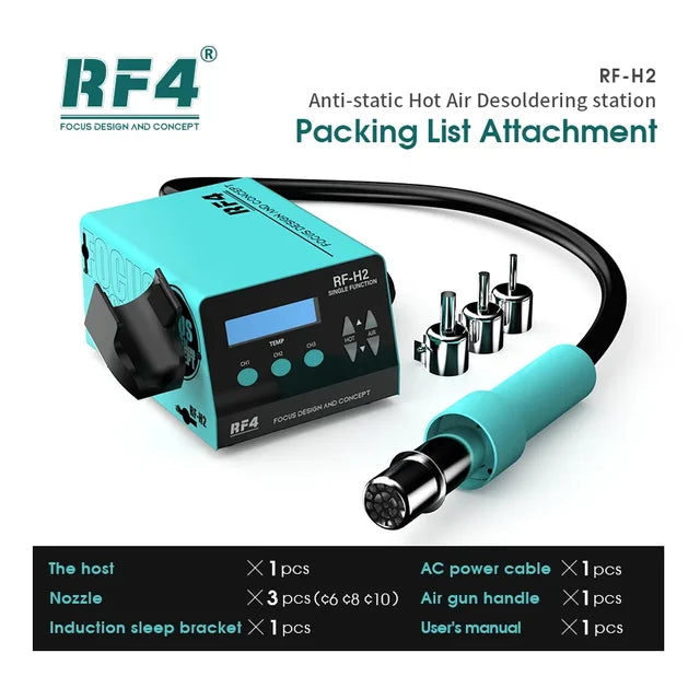 RF4 LED Digital Soldering Station Hot Air Gun