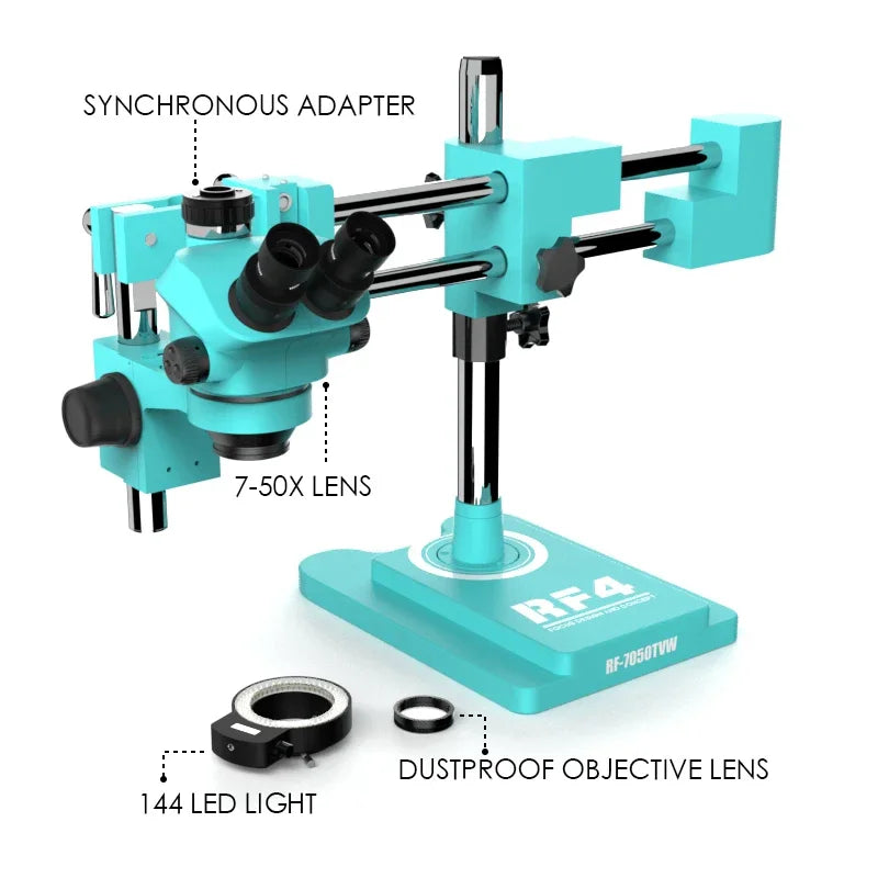 RF4 Stereo Trinocular 7-50X Microscope RF7050TVW