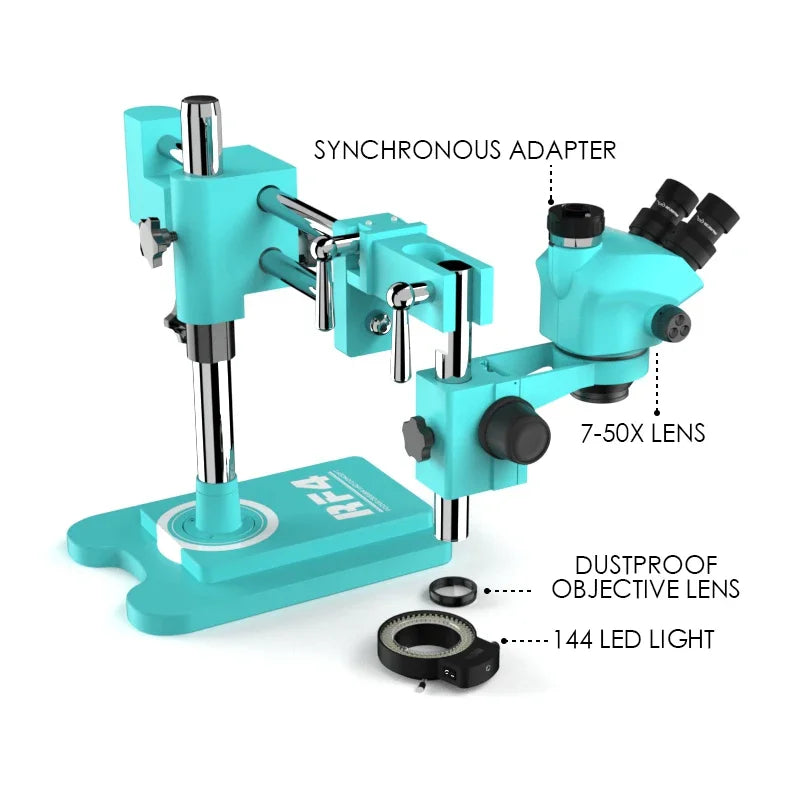 RF4 Stereo Trinocular 7-50X Microscope RF7050TVW