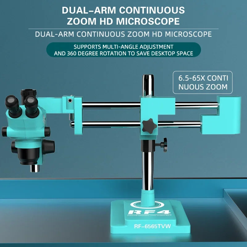 RF4 RF-6565TVW-144 6.5-65X Trinocular Stereo Microscope