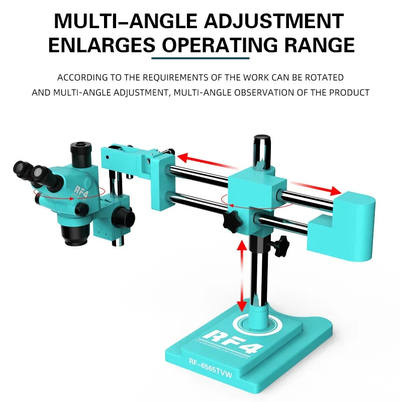 RF4 RF-6565TVW-144 6.5-65X Trinocular Stereo Microscope