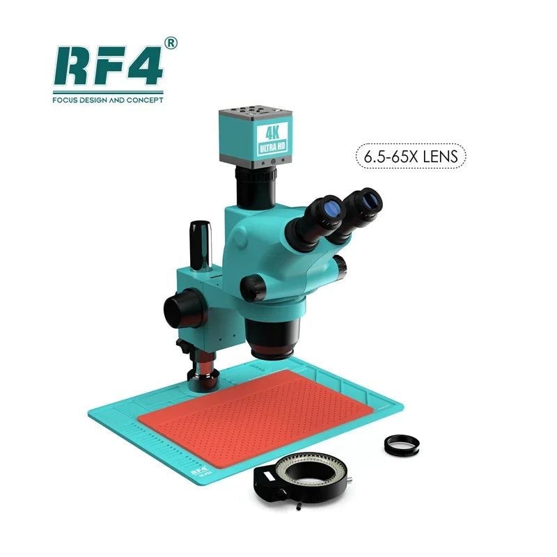 RF4 RF6565-PO4-4K 6.5-65X 4K Trinocular Stereo Microscope