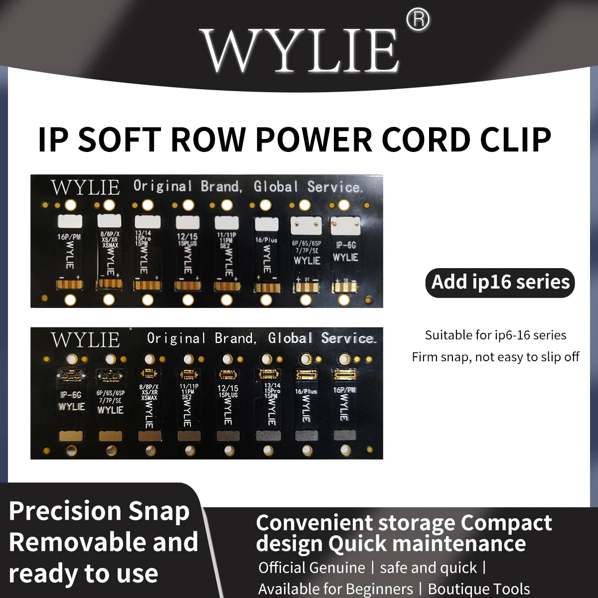 WYLIE iPhone Soft Row Power Cord Clip for iPhone 6 - 16 PM