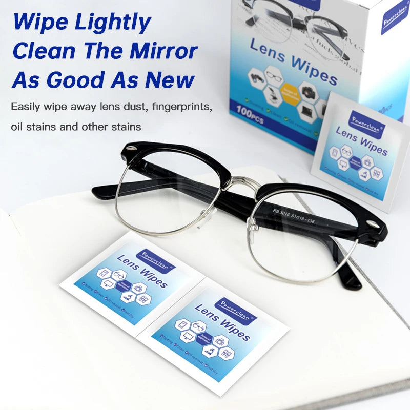 100pcs Glasses Cleaning Lens Wipes