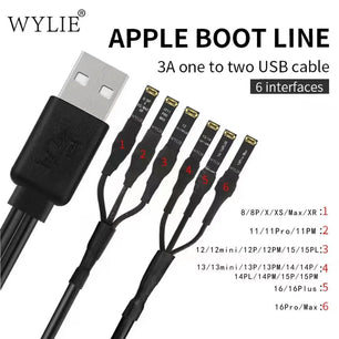 WYLIE iPhone Power-On Cable 3A One-to-two USB Cable (6 Ports)