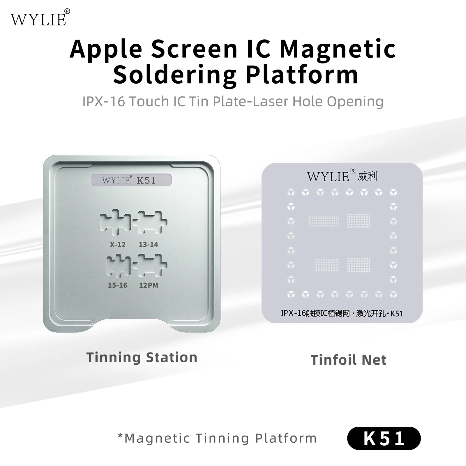 WYLIE K51 Magnetic Soldering Platform for iPhone X-16 Series
