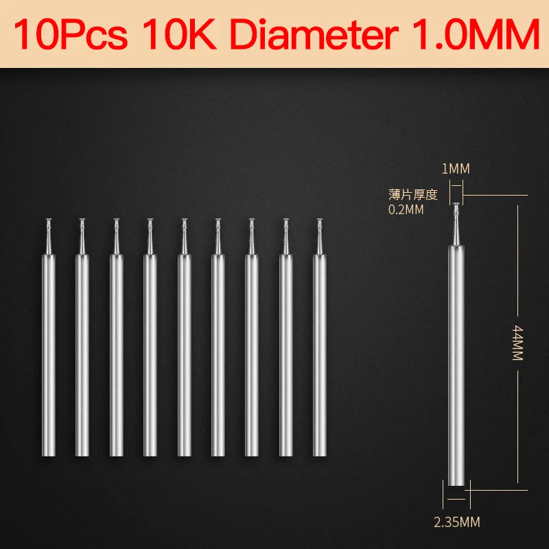 10Pcs 2.35 Shank Diamond Grinding Burr Needle