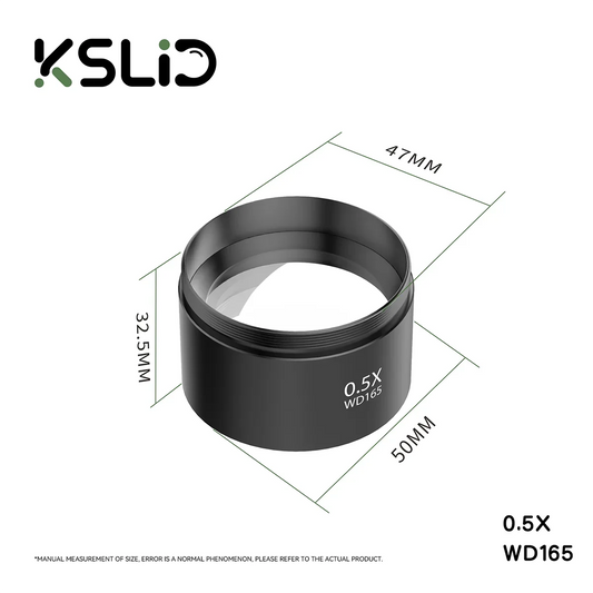 KSLID WD165 0.5X WD120 0.7X Barlow Lens Zoom Stereo Microscope Auxiliary