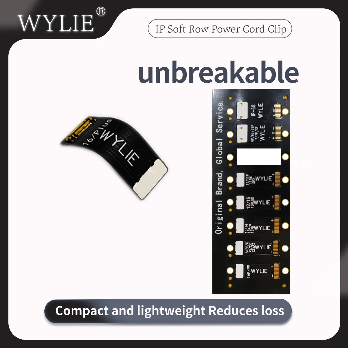 WYLIE iPhone Soft Row Power Cord Clip for iPhone 6 - 16 PM