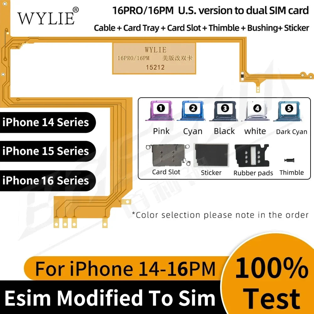WYLIE For iPhone 14 15 16 Pro MAX ESIM Modified To Sim No Punching