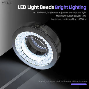 WYLIE High Lumen Adjustable Microscope 64 LED Spotlighting