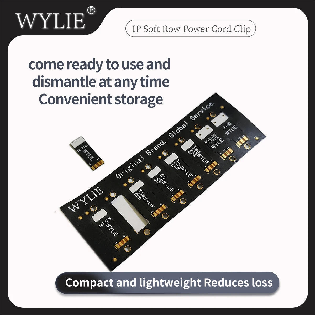 WYLIE iPhone Soft Row Power Cord Clip for iPhone 6 - 16 PM
