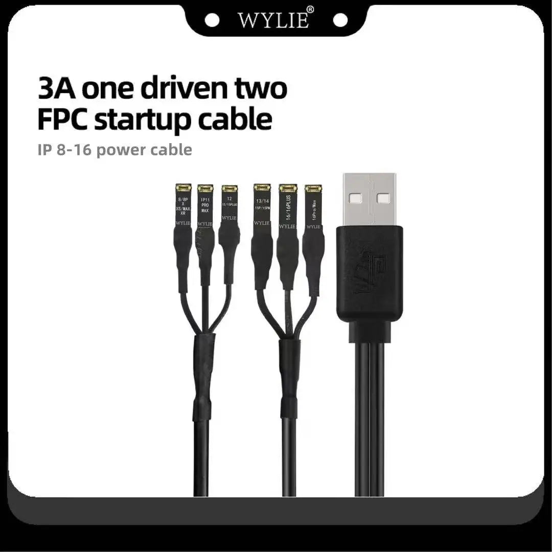 WYLIE iPhone Power-On Cable 3A One-to-two USB Cable (6 Ports)