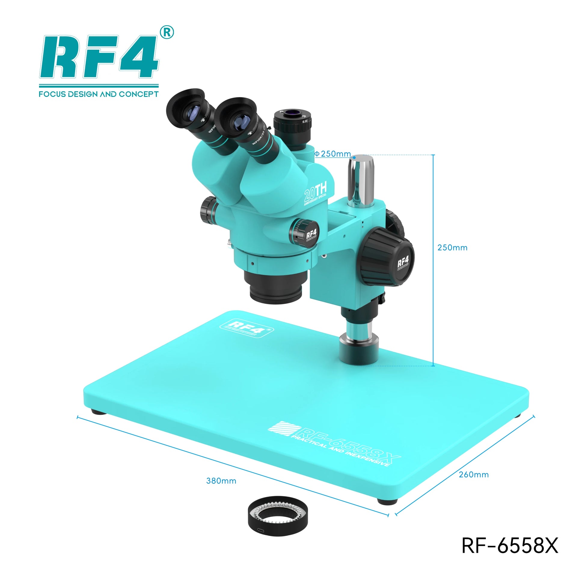 RF4 RF6558X HD Trinocular Microscope