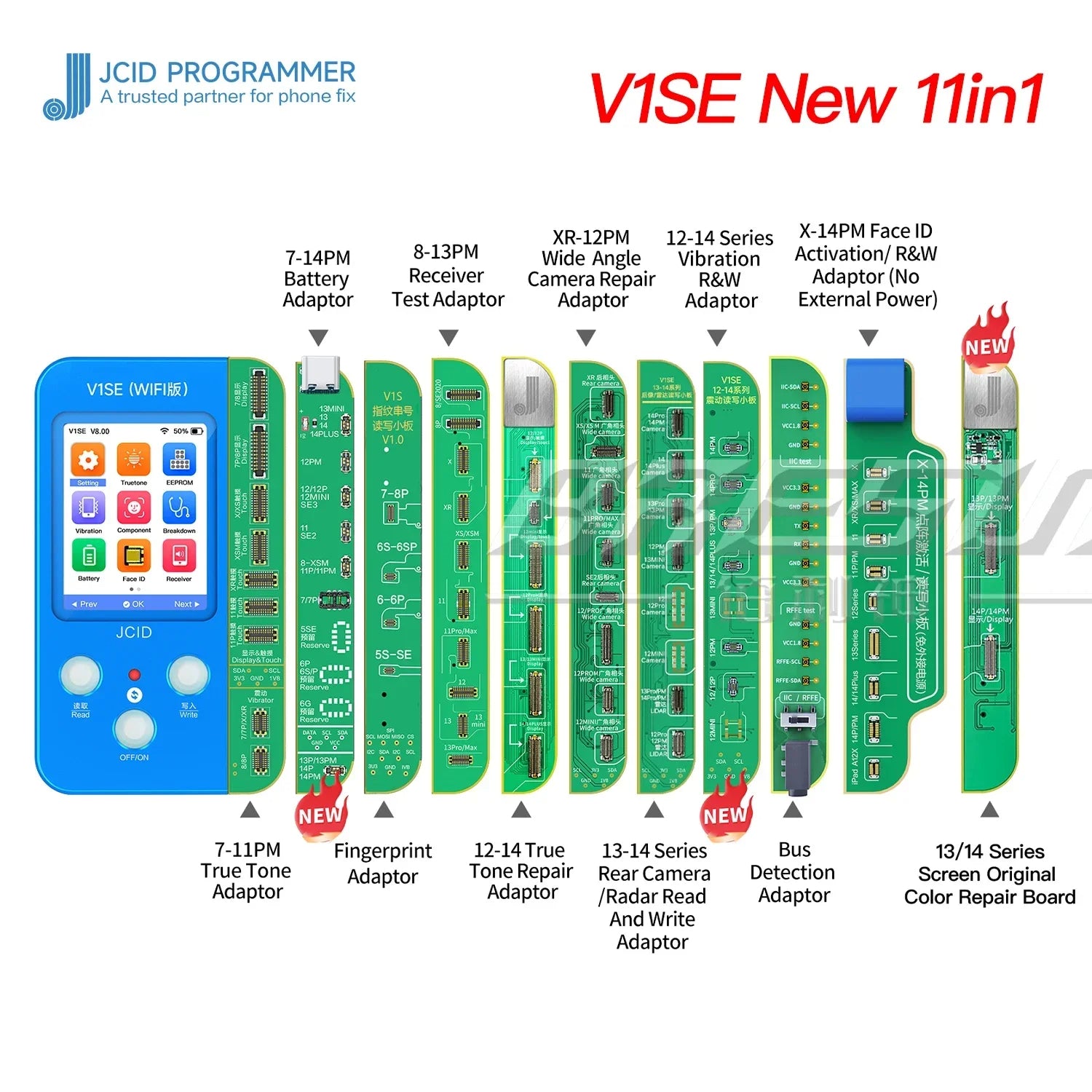 JCID V1SE Programmer iPhone X 11 12 13 14Series photosensitive