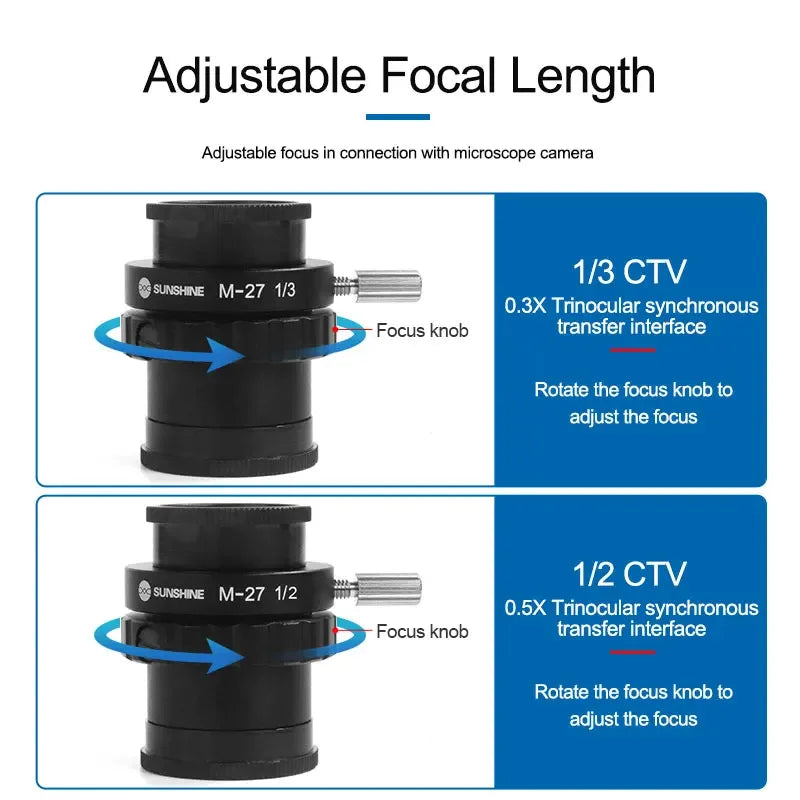 M-27 SZM CTV 1/2 1/3 Adapter 0.3X 0.5X C Mount Lens Adapter