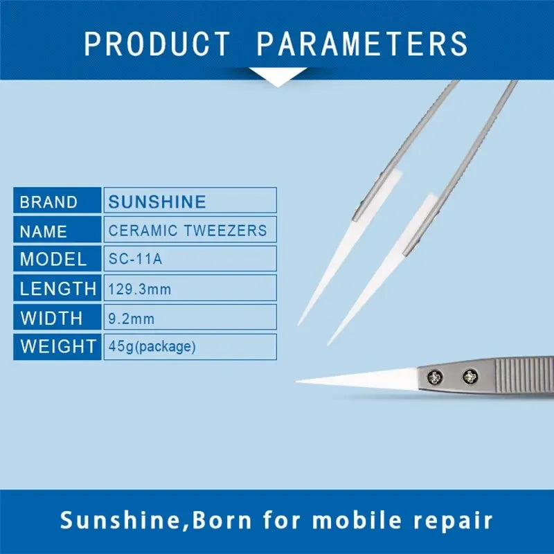 SUNSHINE SC-11A Anti-Static Ceramic Tweezers