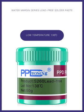 PPD Lead-free Solder Paste Low Medium High Temperature Melting Point 138 158 183 217°C