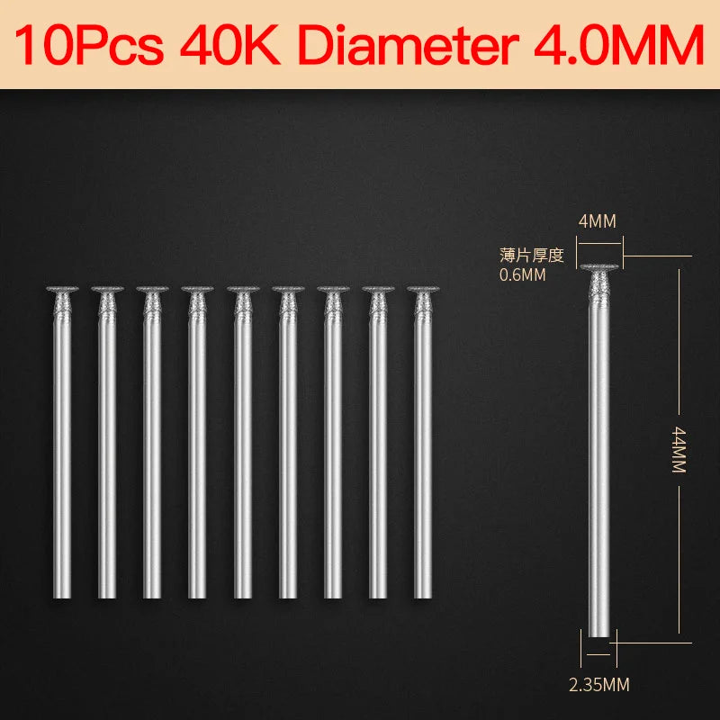 10Pcs 2.35 Shank Diamond Grinding Burr Needle