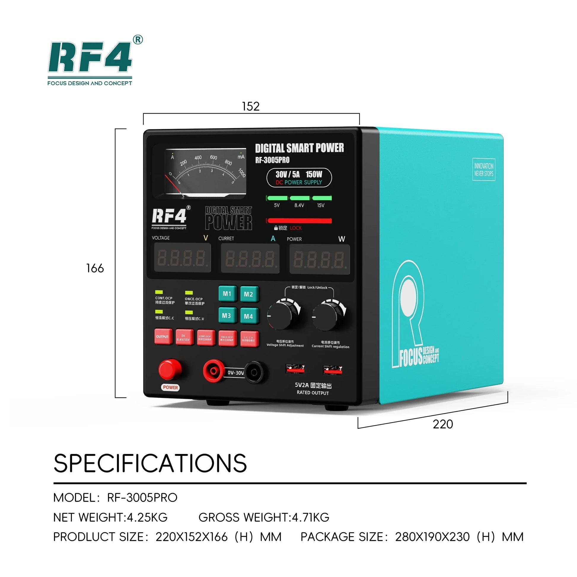 RF4-3005PRO RF3005D Digital Smart Power Meter