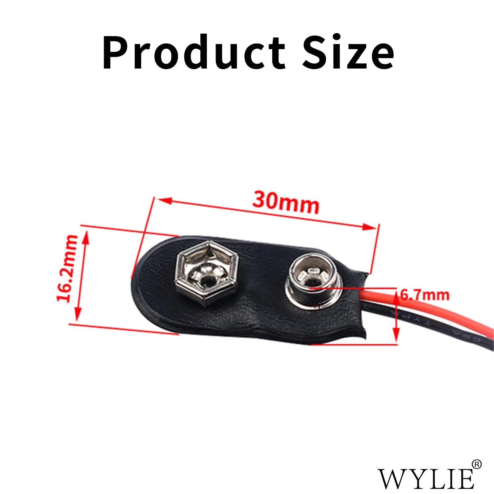 WYLIE 9V Battery Buckle 150mm Line Length Battery