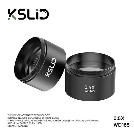 KSLID WD165 0.5X WD120 0.7X Barlow Lens Zoom Stereo Microscope Auxiliary